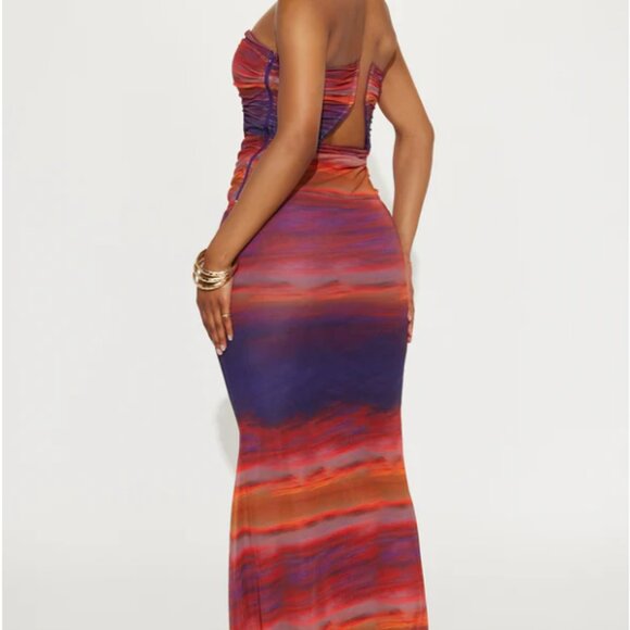 Veronica Mesh Maxi Dress - Purple/combo - Picture 3 of 3